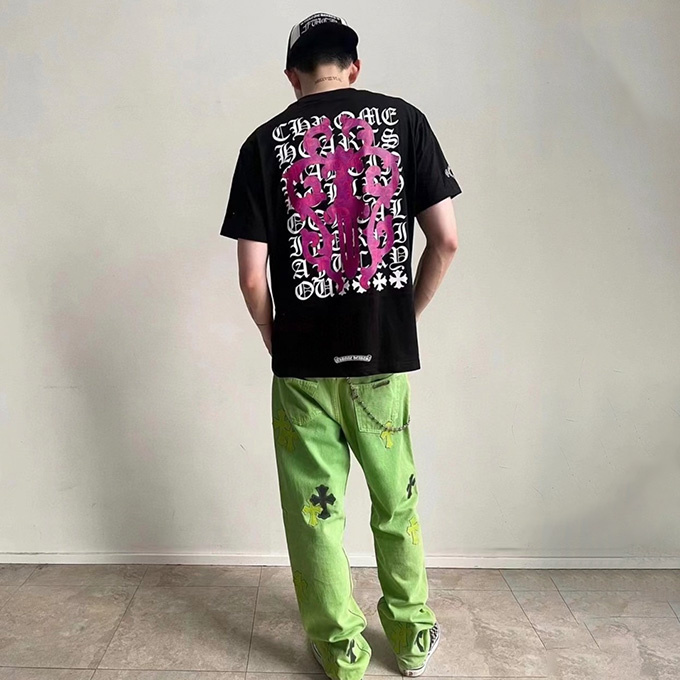 chrome hearts purple dagger print short sleeve t-shirt